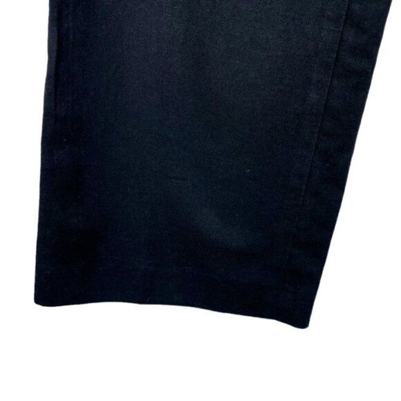 PRECIS PETITE Women's Black Linen High Rise Wide Leg Trouser Buttons US 14 - Picture 6 of 8